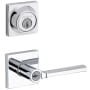Kwikset Lisbon (Square Rosette) Lever and 660 Deadbolt Combo Pack with SmartKey Polished Chrome
