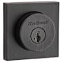 Kwikset Halifax Square Rose Single Cylinder Deadbolt SmartKey with 6AL Latch and Square Corner, Round Corner and 5303 Round Corner Full Lip Strikes KA3 Venetian Bronze