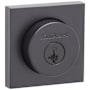 Kwikset Halifax Square Rose Single Cylinder Deadbolt SmartKey with 6AL Latch and Square Corner, Round Corner and 5303 Round Corner Full Lip Strikes KA3 Matte Black