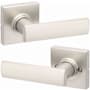 Kwikset Breton Passage Door Lever Set with Square Rose Satin Nickel