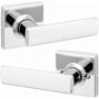 Kwikset Breton Passage Door Lever Set with Square Rose Bright Chrome