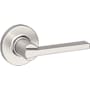 Kwikset Casey Passage Door Lever Set with Round Rose Satin Nickel