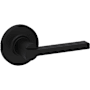 Kwikset Casey Passage Door Lever Set with Round Rose Matte Black