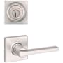 Kwikset Casey Passage Lever Set and Single Cylinder Keyed Entry Deadbolt Combo with SmartKey from the Downtown Collection Polished Chrome