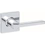Kwikset Casey Passage Door Lever Set with Square Rose Bright Chrome