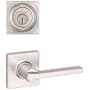 Kwikset Casey Passage Lever Set and Single Cylinder Keyed Entry Deadbolt Combo with SmartKey from the Signature Series Satin Nickel