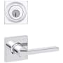 Kwikset Casey Passage Lever Set and Single Cylinder Keyed Entry Deadbolt Combo with SmartKey from the Signature Series Polished Chrome