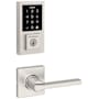 Kwikset Casey Passage Lever Set and Electronic Keyless Entry Deadbolt Combo Pack with SmartKey from the SmartCode Deadbolts Touchscreen Collection Satin Nickel
