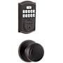 Kwikset Cove Passage Knob Set and Electronic Keyless Entry Deadbolt Combo Pack with SmartKey from the SmartCode Deadbolts Touchpad Collection Venetian Bronze