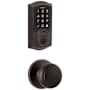 Kwikset Cove Passage Knob Set and Electronic Keyless Entry Deadbolt Combo Pack with SmartKey from the SmartCode Deadbolts Touchscreen Collection Venetian Bronze