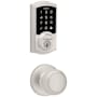 Kwikset Cove Passage Knob Set and Electronic Keyless Entry Deadbolt Combo Pack with SmartKey from the SmartCode Deadbolts Touchscreen Collection Satin Nickel