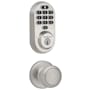 Kwikset Cove Passage Knob and 938 Halo WiFi Enabled Deadbolt Combo Pack with SmartKey Satin Nickel