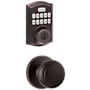 Kwikset Cove Passage Knob Set and Electronic Keyless Entry Deadbolt Combo Pack with SmartKey from the Home Connect Collection Venetian Bronze
