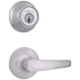 Kwikset Delta Passage Lever Set and Single Cylinder Keyed Entry Deadbolt Combo with SmartKey from the 660 Series Satin Chrome