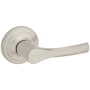 Kwikset Henley Passage Door Lever Set with Round Rose Satin Nickel