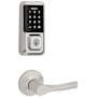Kwikset Henley Passage Lever Set and Halo Electronic Touchscreen Deadbolt Combo Pack with SmartKey Satin Nickel