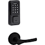 Kwikset Henley Passage Lever Set and Halo Electronic Touchscreen Deadbolt Combo Pack with SmartKey Matte Black