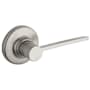 Kwikset Ladera Passage Door Lever Set from the Signature Series Satin Nickel