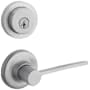 Kwikset Ladera Passage Lever Set and Single Cylinder Keyed Entry Deadbolt Combo with SmartKey from the Milan Collection Satin Chrome