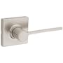 Kwikset Ladera Passage Door Lever Set with Square Rose Satin Nickel