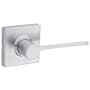 Kwikset Ladera Passage Door Lever Set with Square Rose Satin Chrome