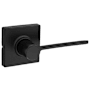 Kwikset Ladera Passage Door Lever Set with Square Rose Matte Black