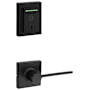 Kwikset Ladera Passage Lever and 959 Fingerprint Contemporary Halo WiFi Enabled Deadbolt Combo Pack with SmartKey Matte Black