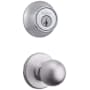 Kwikset Polo Passage Knob Set and Single Cylinder Keyed Entry Deadbolt Combo with SmartKey from the 660 Series Satin Chrome