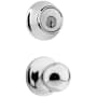 Kwikset Polo Passage Knob Set and Single Cylinder Keyed Entry Deadbolt Combo with SmartKey from the 660 Series Polished Chrome
