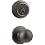 Kwikset Polo Passage Knob Set and Single Cylinder Keyed Entry Deadbolt Combo with SmartKey from the 780 Series Venetian Bronze
