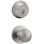 Kwikset Polo Passage Knob Set and Single Cylinder Keyed Entry Deadbolt Combo with SmartKey from the 780 Series Satin Nickel
