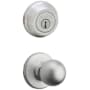 Kwikset Polo Passage Knob Set and Single Cylinder Keyed Entry Deadbolt Combo with SmartKey from the 780 Series Satin Chrome