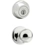 Kwikset Polo Passage Knob Set and Single Cylinder Keyed Entry Deadbolt Combo with SmartKey from the 780 Series Polished Chrome