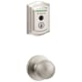Kwikset Polo Passage Knob and 959 Fingerprint Traditional Halo WiFi Enabled Deadbolt Combo Pack with SmartKey Satin Nickel