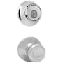 Kwikset Tylo Passage Knob Set and Single Cylinder Keyed Entry Deadbolt Combo with SmartKey from the 660 Series Polished Chrome