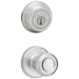 Kwikset Tylo Passage Knob Set and Single Cylinder Keyed Entry Deadbolt Combo with SmartKey from the 780 Series Satin Chrome
