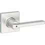 Kwikset Casey Privacy Door Lever Set with Square Rose Satin Nickel
