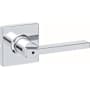 Kwikset Casey Privacy Door Lever Set with Square Rose Bright Chrome