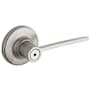 Kwikset Ladera Privacy Door Lever Set from the Signature Series Satin Nickel