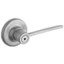 Kwikset Ladera Privacy Door Lever Set from the Signature Series Satin Chrome
