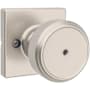 Kwikset Maven Privacy Door Knob Set with Square Rose Satin Nickel