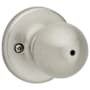 Kwikset Polo Privacy Door Knob Set with Round Rose Satin Nickel
