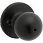 Kwikset Polo Privacy Door Knob Set with Round Rose Matte Black