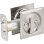 Kwikset Square Privacy Bed/Bath Pocket Door Lock Satin Nickel