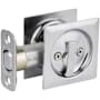 Kwikset Square Privacy Bed/Bath Pocket Door Lock Satin Chrome