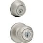 Kwikset Cove (Round Rosette) Knob and 780 Deadbolt Combo Pack with SmartKey Satin Nickel
