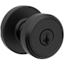 Kwikset Maven Single Cylinder Keyed Entry Lever Set with Round Rose and SmartKey Matte Black