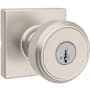 Kwikset Maven Single Cylinder Keyed Entry Lever Set with Square Rose and SmartKey Satin Nickel