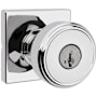 Kwikset Maven Single Cylinder Keyed Entry Lever Set with Square Rose and SmartKey Polished Chrome