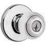 Kwikset Polo Single Cylinder Keyed Entry Lever Set with Round Rose and SmartKey Polished Chrome